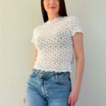 Lühikeste varrukatega pitsist topp