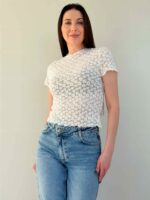 Lühikeste varrukatega pitsist topp