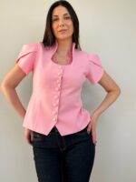 Lühikeste varrukatega roosa jakk