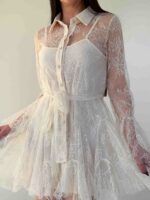 Nööpidega kleit koos aluskleidiga komplektis