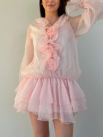 Volangidega kleit roosa