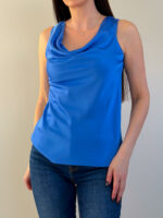 Drapeeringuga topp sinine