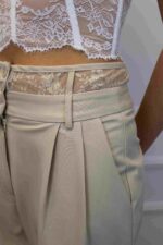 Брюки палаццо с поясом летние