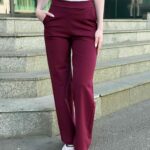 Брюки женские с карманами бордовые
