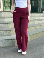 Брюки женские с карманами бордовые