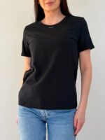 Базовая футболка с декором черная