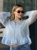 Блузка с воланами ис манжетами