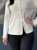 Beige tekstuuridega kardigan