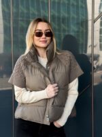 Puffer-vest kootud varrukatega