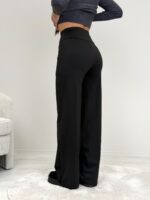 Брюки-леггинсы на флисе с карманами прямые