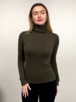 Джемпер водолазка с высоким воротом гольф хаки