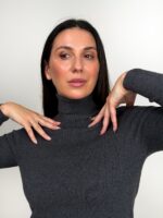 Тонкий бесшовный джемпер графит