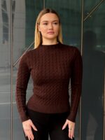 Джемпер женский со стразами шоколад